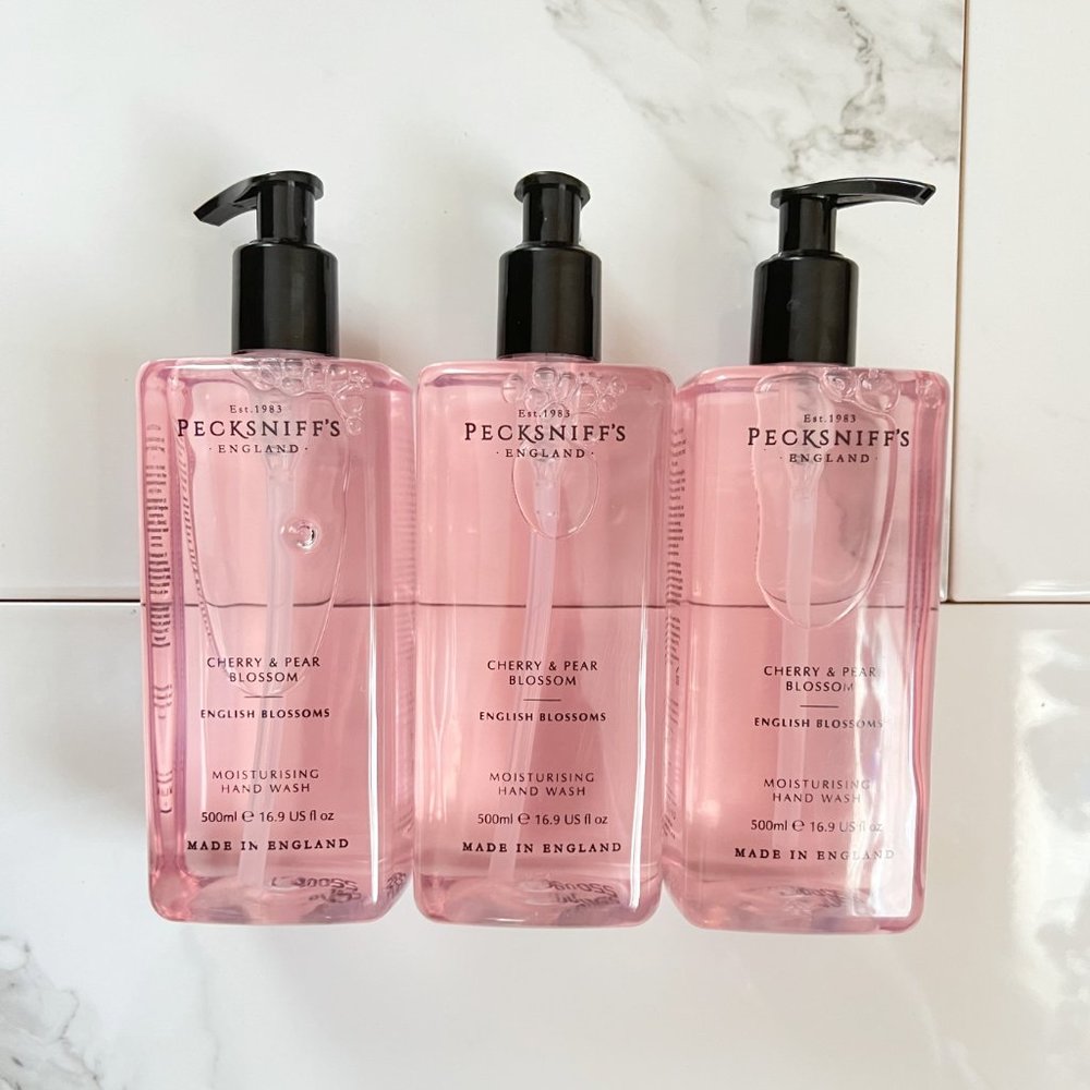 NEW 3x Pecksniffs Cherry & Pear Blossom Moisturizing Hand Wash 16.9 fl oz
